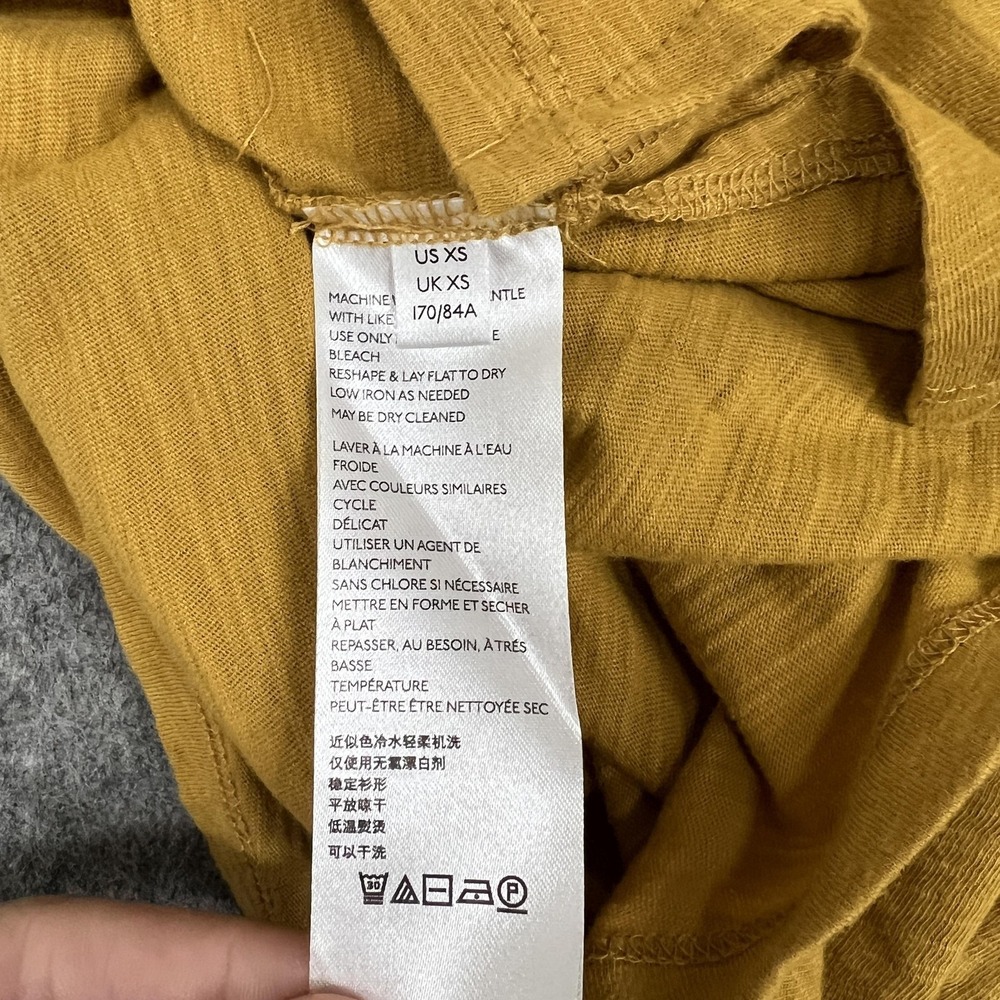Maeve Shirt Womens XS Yellow Puff Sleeve Ruffle Tee Top Anthropologie Cotton - Picture 4 of 15